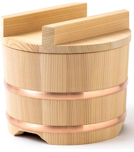 Amazon｜市原木工所 木製 おひつ 一升 直径30×高さ19cm お櫃 米櫃